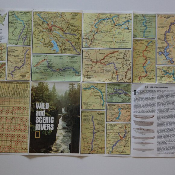 Vintage dual sided National Geographic "Wild and Scenic Rivers of the United Sta - Picture 4 of 5